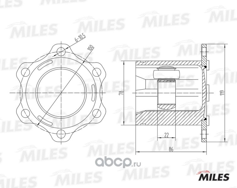 ШРУС AUDI A3/Skoda OCTAVIA/VW PASSAT/GOLF/TOURAN 1.9-3.2 03- внутр. (GKN 305400) GA10008
