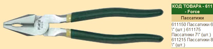 Плоскогубцы 175 мм Force
