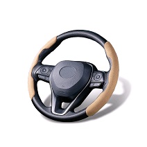 Накладки на руль (вставки) боковые, замша/пластик, бежевый из 2шт