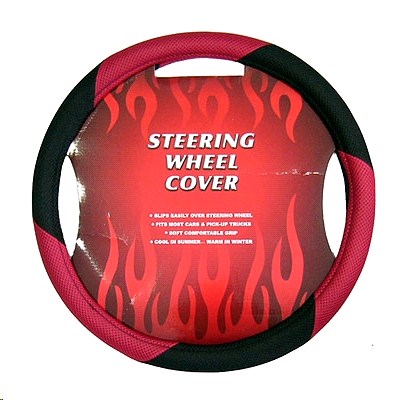 Оплетка руля L[39-41см.] S-40212 BK-красный
