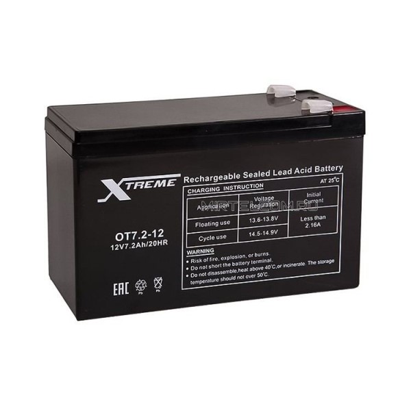 Аккумулятор 12V  Xtreme VRLA 7,2 Ah (ОТ7,2-12)
