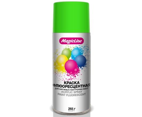 Краска зеленая флюоресцентная 400мл (265гр) аэрозоль (MagicLine)