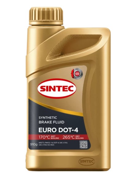 Тормозная жидкость SINTEC EURO DOT-4 t-265C 910гр NEW