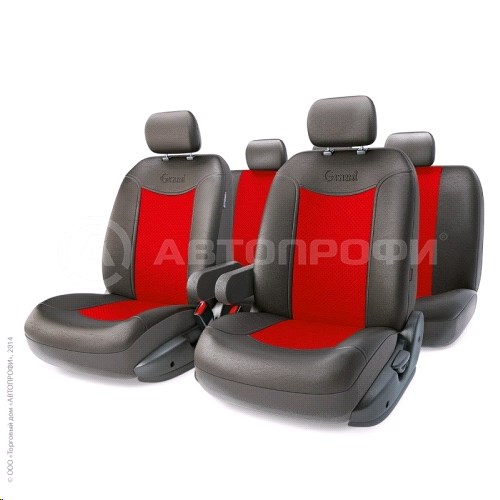 Чехлы на сиденья унив. GRAND FULL иск. кожа черно-т.красные (13пр, 2подлок) M