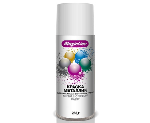 Краска-спрей (эмаль) RAL 2100 металлик жемчужно-белая 450мл аэрозоль (MagicLine)