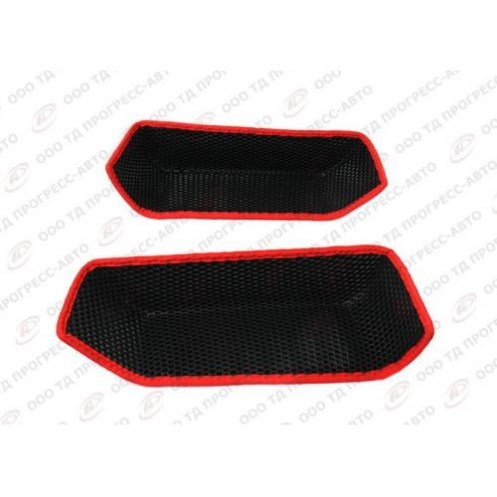 Коврики на пороги /Г-3302/ (материал EVA) черный + красный кант 3D