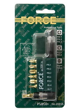 Набор бит /вставки- отвертка / 8 пр с Г-обр.держ.1/4 