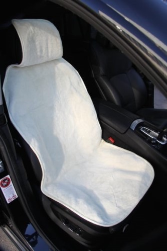 Накидка на сиденье меховая натур. мутон (белая) задняя (2 шт) шерсть