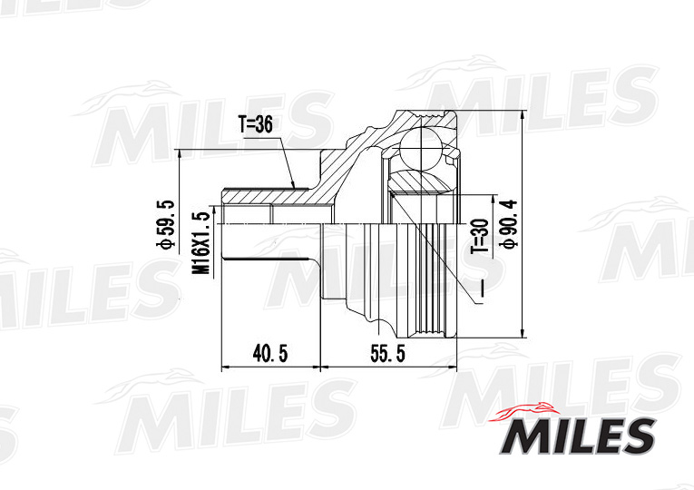 ШРУС AUDI A3/VW G5/PASSAT/TOURAN/CADDY/Skoda OCTAVIA 1.4-2.0 03- нар.