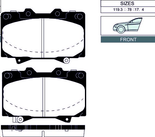 Колодки тормозные передние Toyota LANDCRUISER, LEXUS LX470
