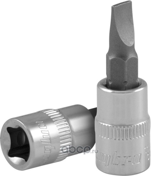 Насадка торцевая 1/4DR с вставкой-битой шлицевой,