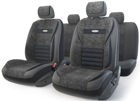 Чехлы на сиденья унив. MULTI COMFORT экокожа+велюр черные (11пр) (M)