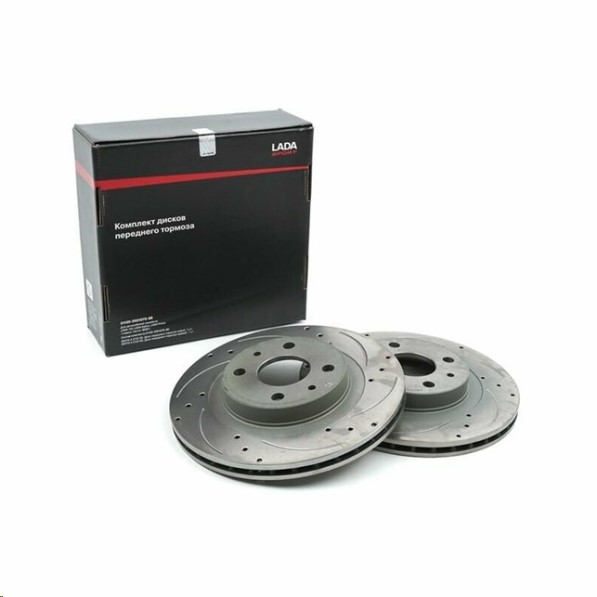 Диск тормозной передний 2110-2112. 2170 R-14, 1118, 2190 вентилируемый перфор. СПОРТ (2шт)