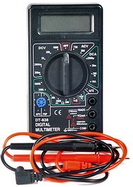 Тестер автомобильный (мультиметр) с прозвонкой и термопарой DT 838 цифровой