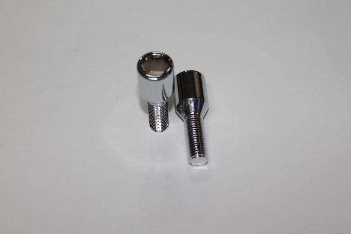 Болт колеса М12*1,5*28 Хром Конус внутр. шестигранник 12мм D-20мм