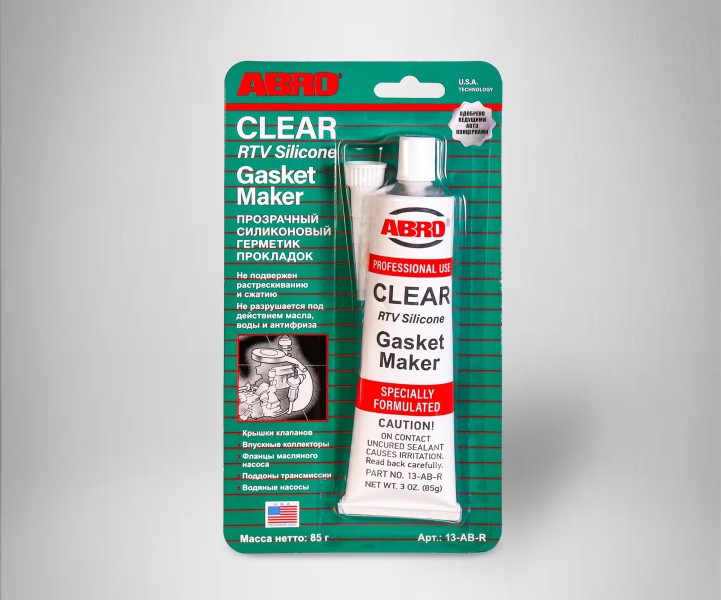 Герметик прокладка ABRO прозрачный 85гр. (оригинал)