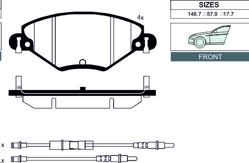 Колодки тормозные передние CITROEN C5 4253.46
