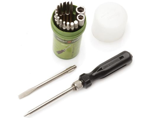 Отвертка цанговая с вставками 18 шт 110 мм Шлиц 6,5,3 мм, РН0, РН1,РН2, PZ2, Шило, Шестигранник 3,4,5,6 мм, Torx Т10.Т15