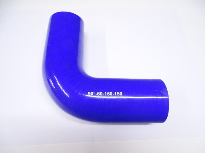 Патрубок угловой силикон 90,d 60,L150x150, 4 нити стенка (5мм)