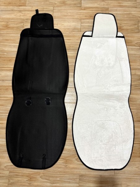 Накидка на сиденье меховая искусст. (белая) перед. с антискользящим покрытием (с подголовником)