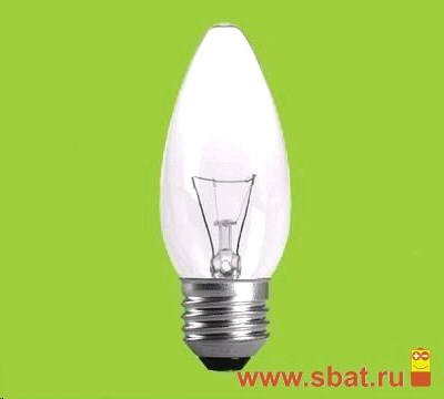 Лампа бытовая ASD B35 E27 60W свеча прозрачная