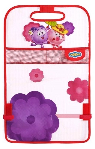 Защита спинки переднего сиденья (от грязной обуви детей) Смешарики розовая