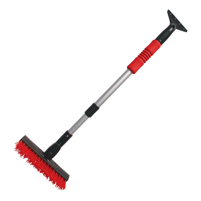 Щетка для снега WB-6315 со скребком и мягкой телескоп. ручкой (64-92см)