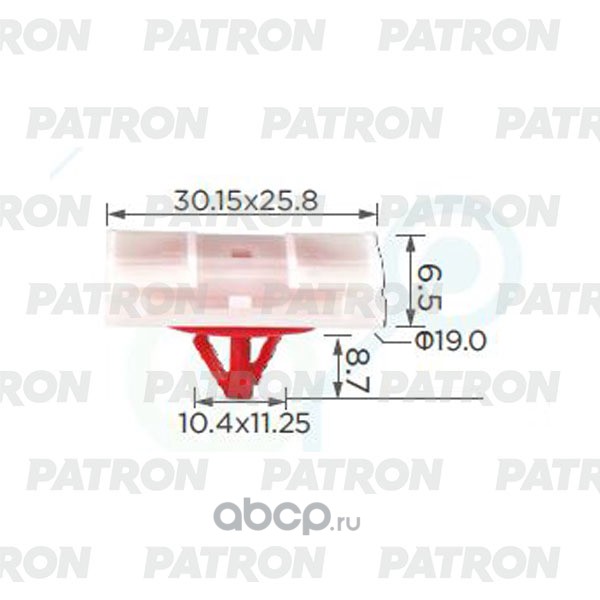 Клипса пластмассовая Renault применяемость: крепление молдинга