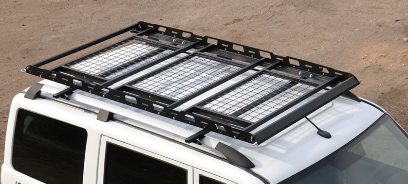 Багажник-корзина трехсекционная универсальная с основанием-решетка (ППК) 2100х1100 мм под поперечины (экспедиционный)