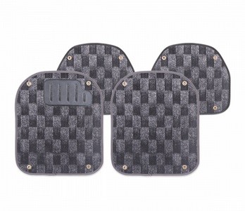 Вкладыши для ковров ковролиновые тем. серые (шахматка) из 4 шт.