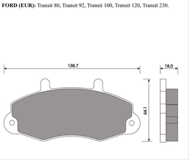 Колодки тормозные передние Ford Transit 14  BEST