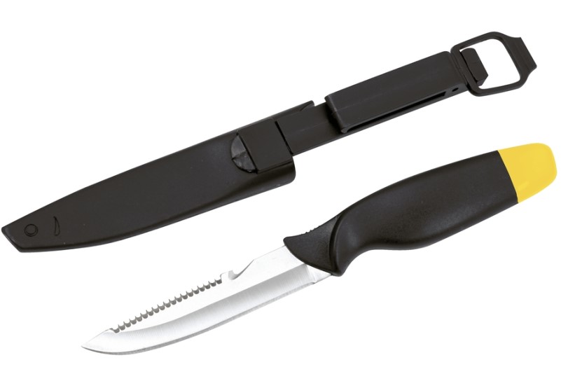 FORESTER MOBILE Нож рыбака с ручкой-поплавком, в пластиковом чехле на клипсе