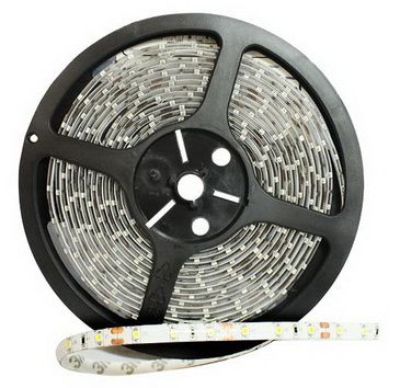 Лента светодиод. 12V 500см 60 диодов (5050) 4000К IP65-пыле/влагонепрониц. белая на черной основе МАЯК