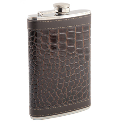 Фляжка металлическая в коже 300мл