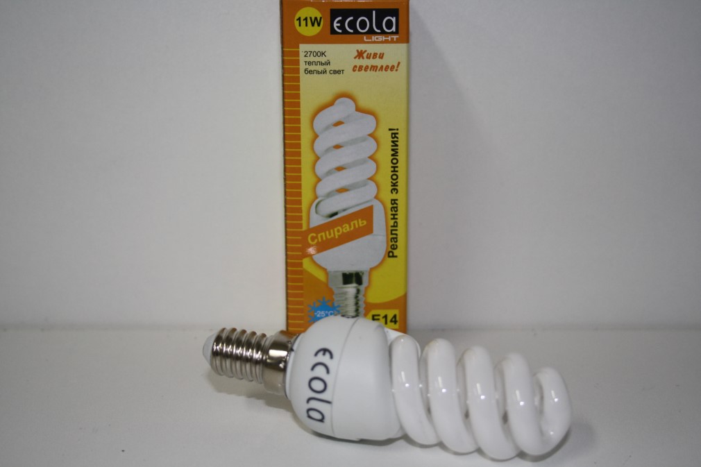 Лампа бытовая люмин. Ecola SP E14 11W 2700 98x32 Micro Full Plus TS4W11ECC