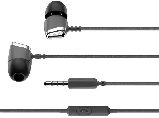 Наушники 3,5мм Flame с микрофоном и кнопкой ответа серые