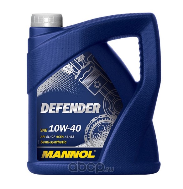 Масло моторное MANNOL Defender SAE 10W-40 SN   (4л) 7507  полусинт