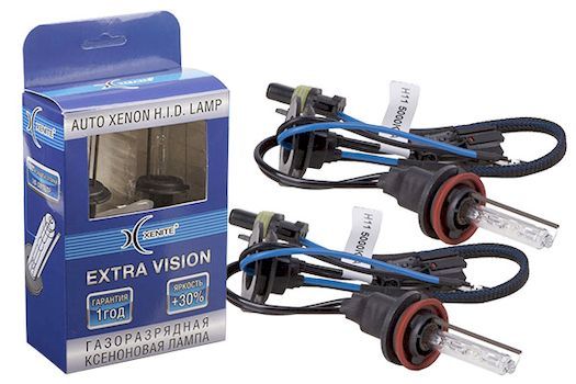КСЕНОН лампа H11 (H8, H9)  4300К KET Extra Vision + 30% Гарантия 1 год набор 2шт, XENITE